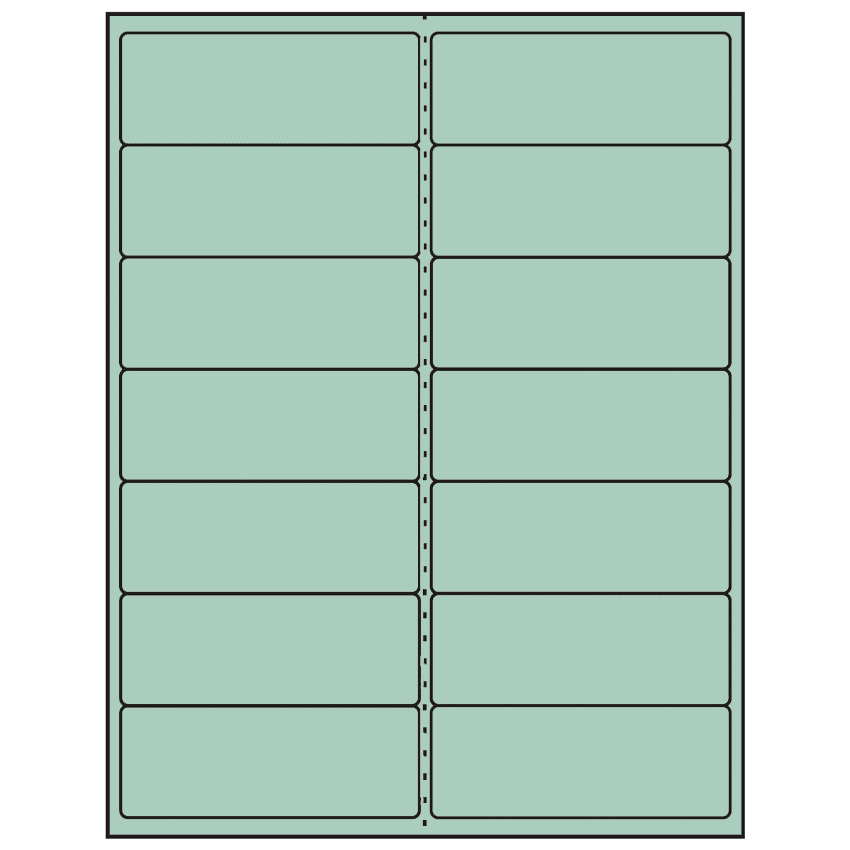 4" x 1.5" Pastel Green Rectangular Sheet Labels