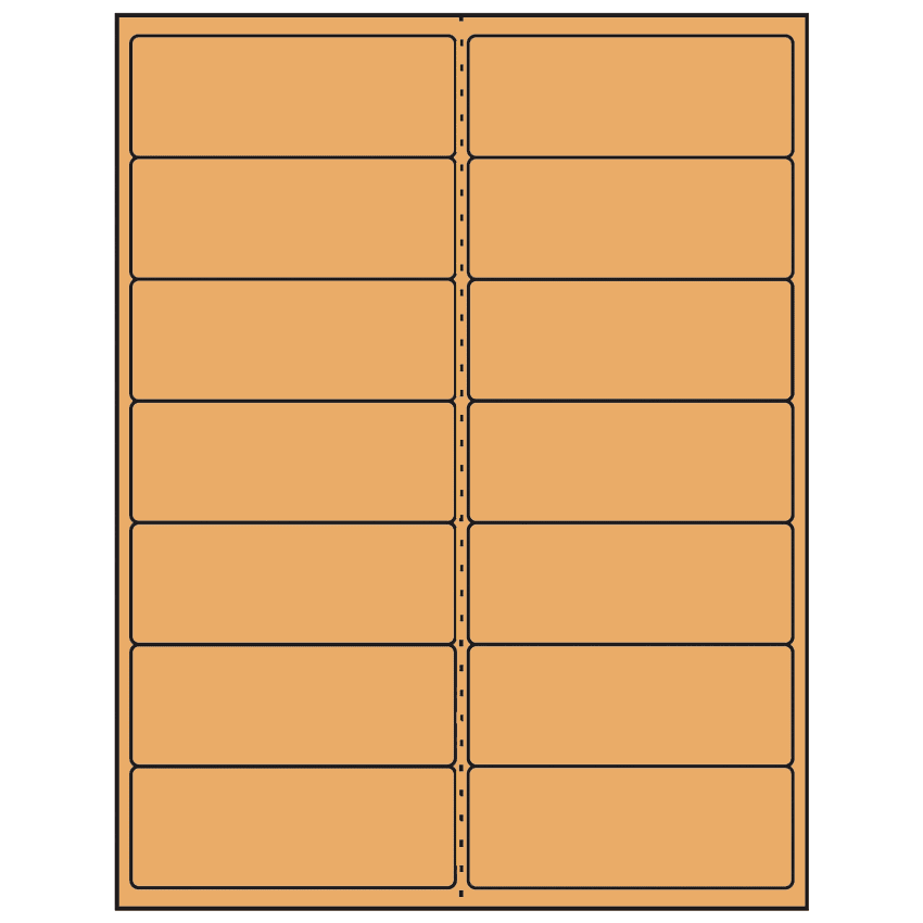 4" x 1.5" Pastel Orange Rectangular Sheet Labels