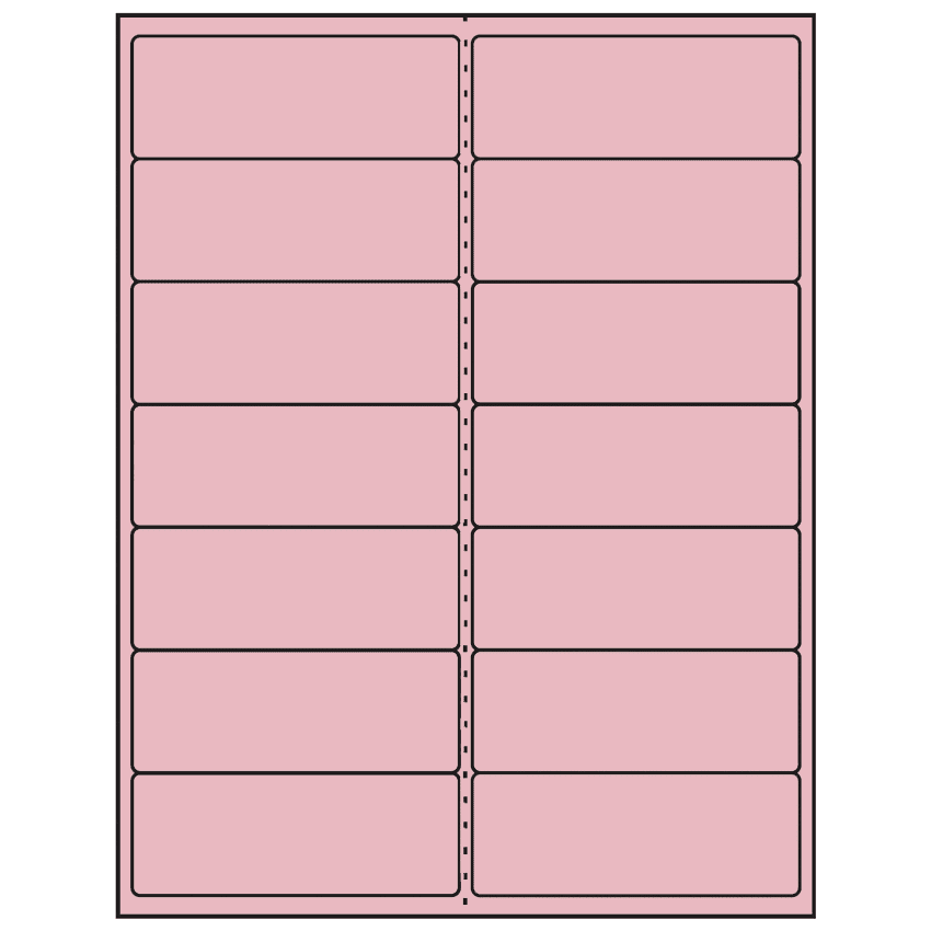 4" x 1.5" Pastel Pink Rectangular Sheet Labels