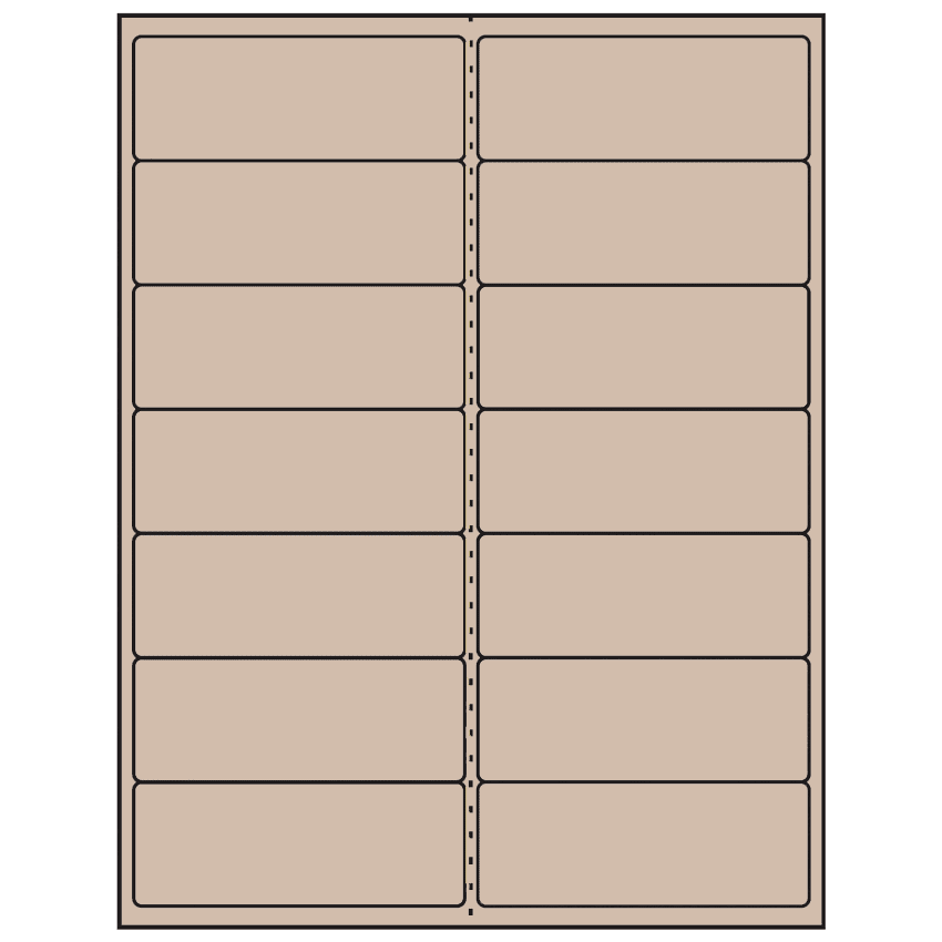 4" x 1.5" Pastel Tan Rectangular Sheet Labels