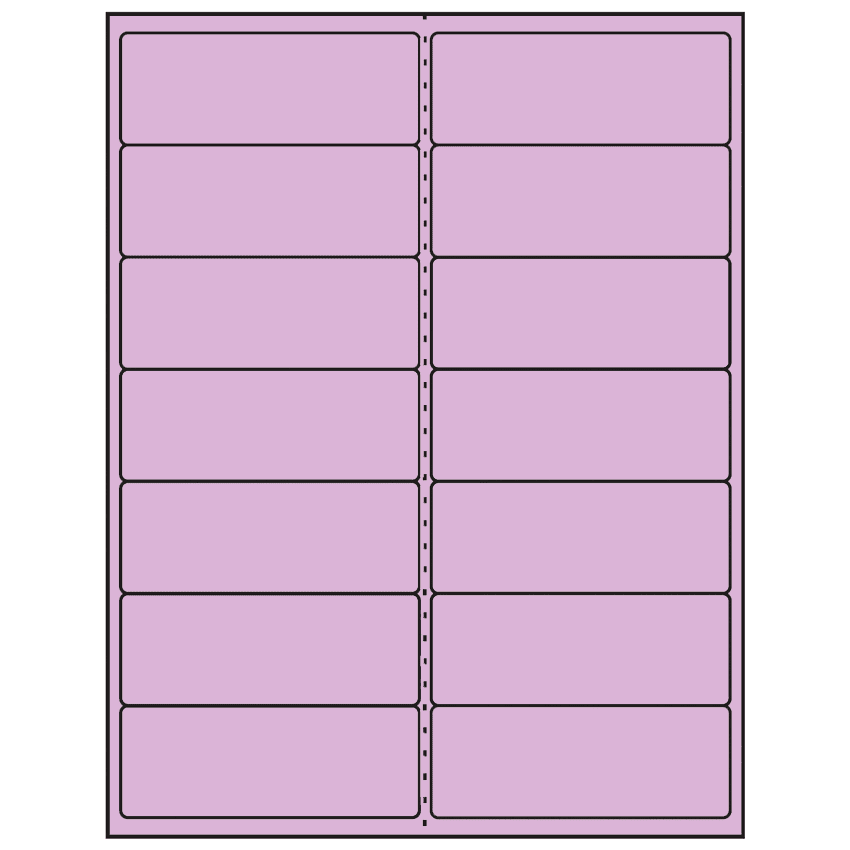 4" x 1.5" Pastel Purple Rectangular Sheet Labels