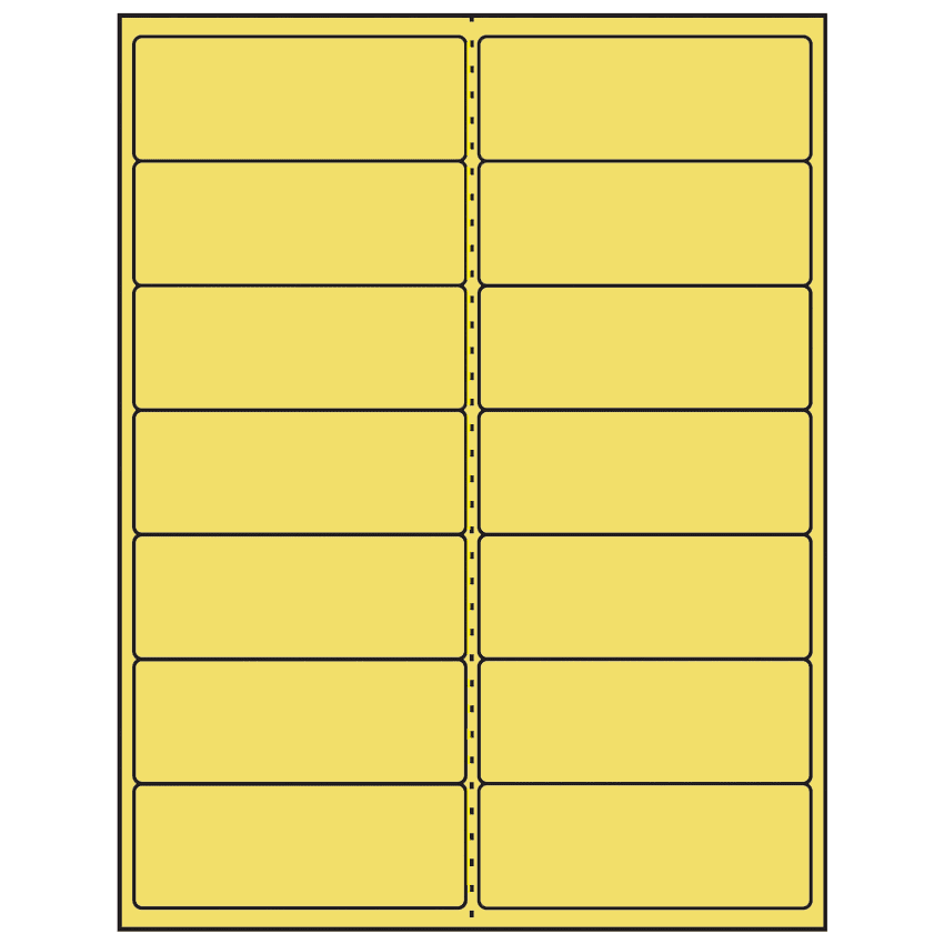 4" x 1.5" Pastel Yellow Rectangular Sheet Labels