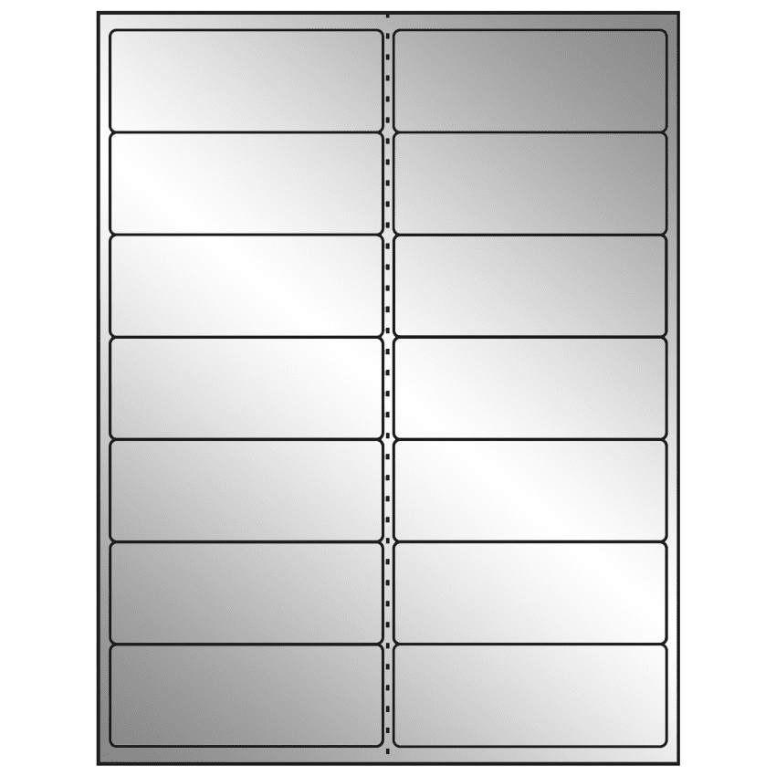 4" x 1.5" Silver Foil Rectangular Sheet Labels