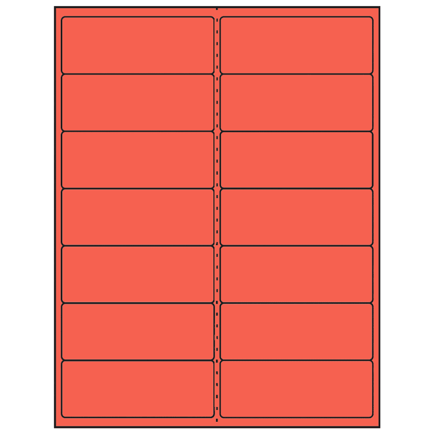 4" x 1.5" Red Rectangular Sheet Labels