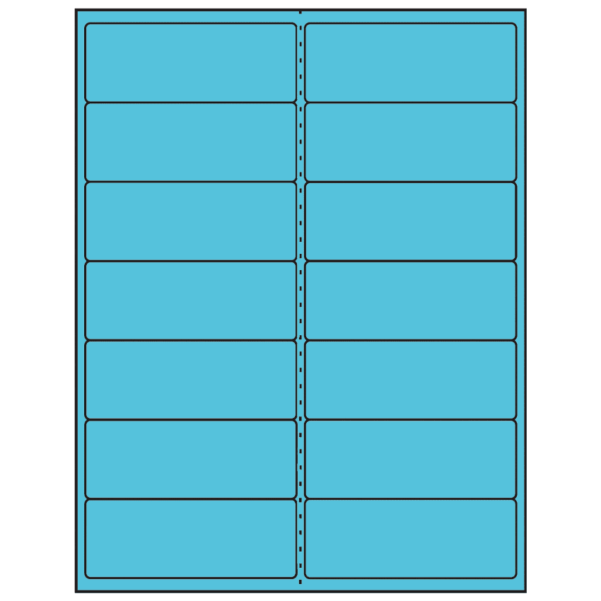 4" x 1.5" Turquoise Rectangular Sheet Labels