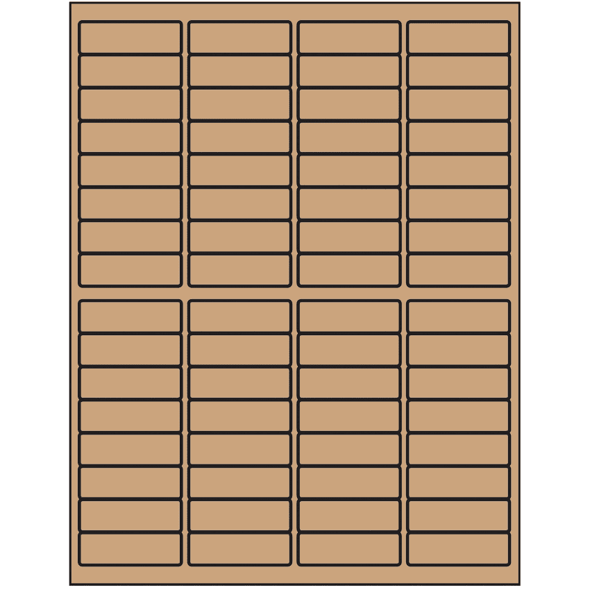 1.9375" x 0.625" Brown Kraft Rectangular Sheet Labels