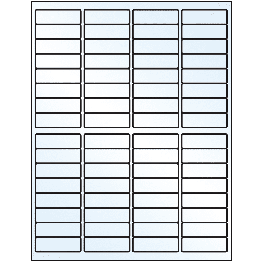 1.9375" x 0.625" Crystal Clear Rectangular Sheet Labels