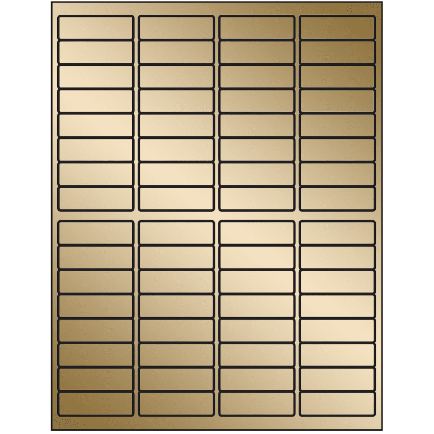1.9375" x 0.625" Gold Foil Rectangular Sheet Labels