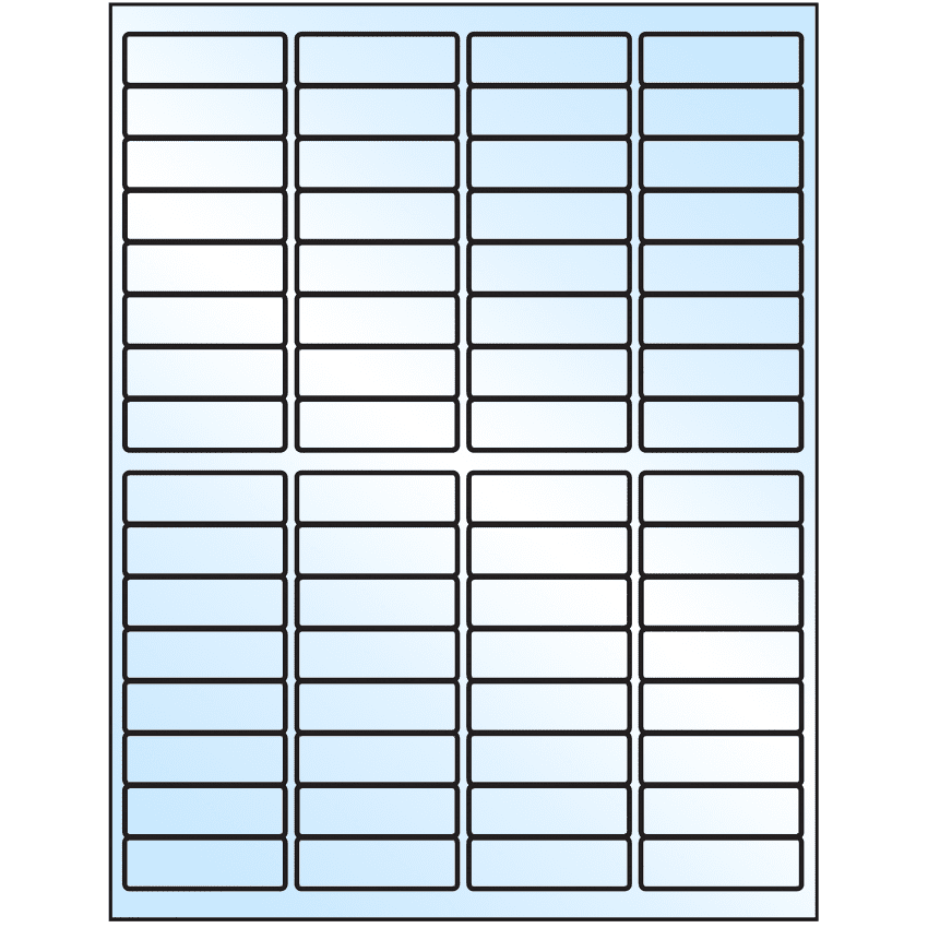 1.9375" x 0.625" White Premium High Gloss Rectangular Sheet Labels