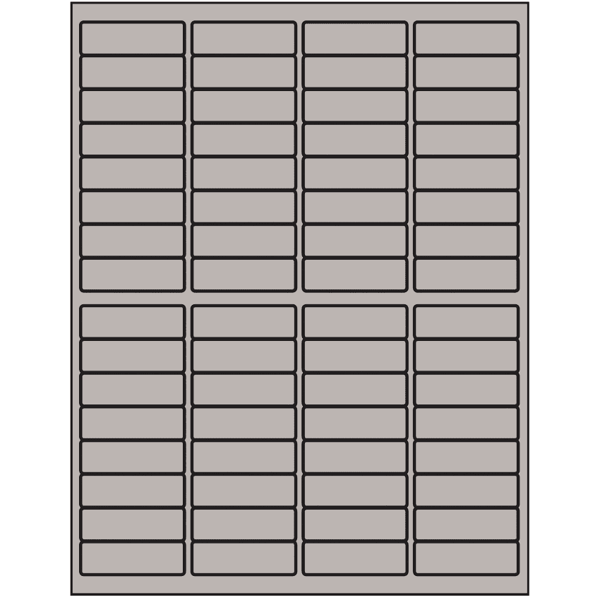 1.9375" x 0.625" Gray Rectangular Sheet Labels