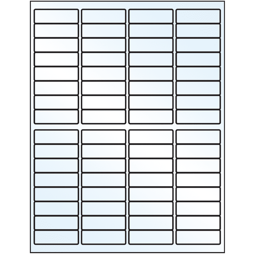 1.9375" x 0.625" White Mid Gloss Rectangular Sheet Labels