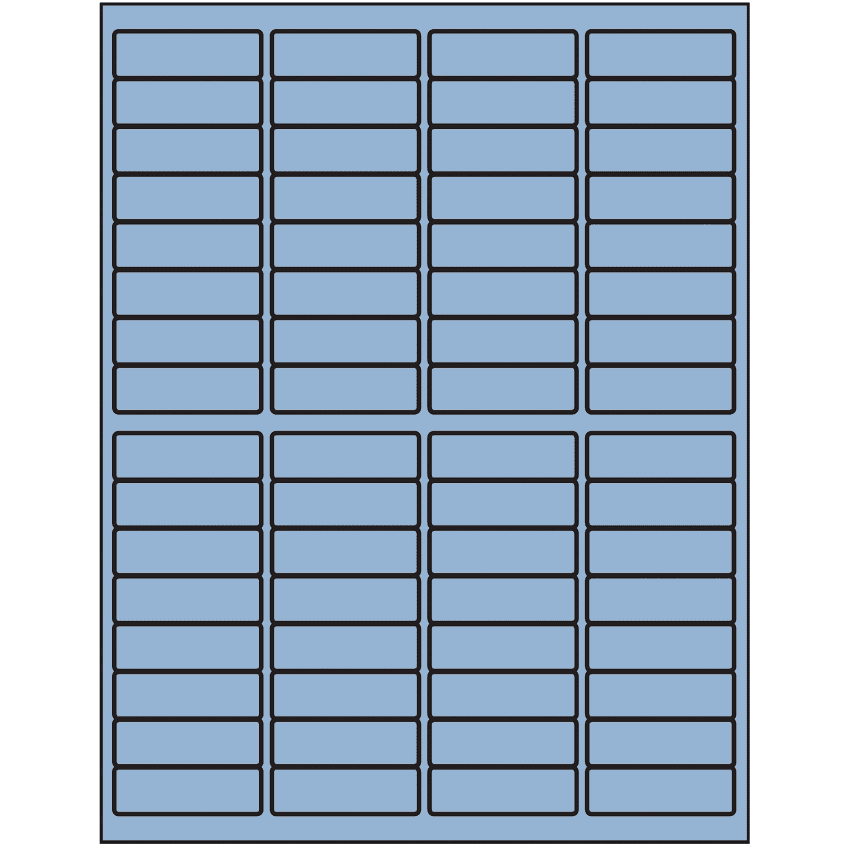 1.9375" x 0.625" Pastel Blue Rectangular Sheet Labels