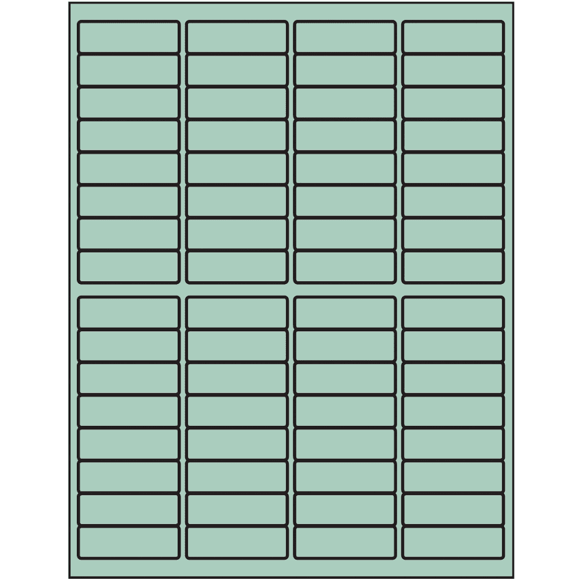 1.9375" x 0.625" Pastel Green Rectangular Sheet Labels