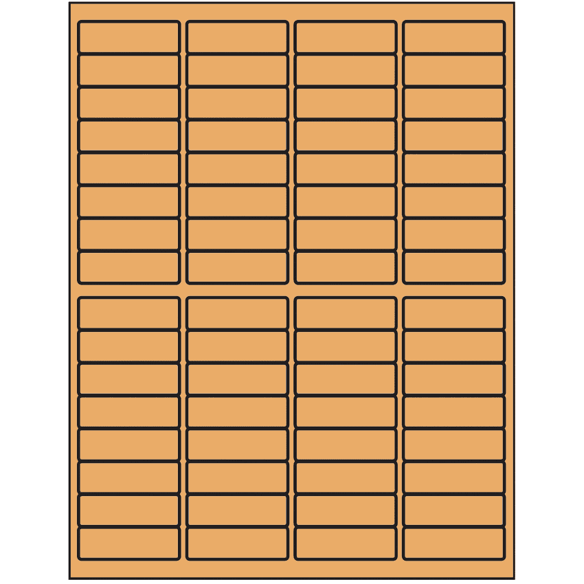 1.9375" x 0.625" Pastel Orange Rectangular Sheet Labels