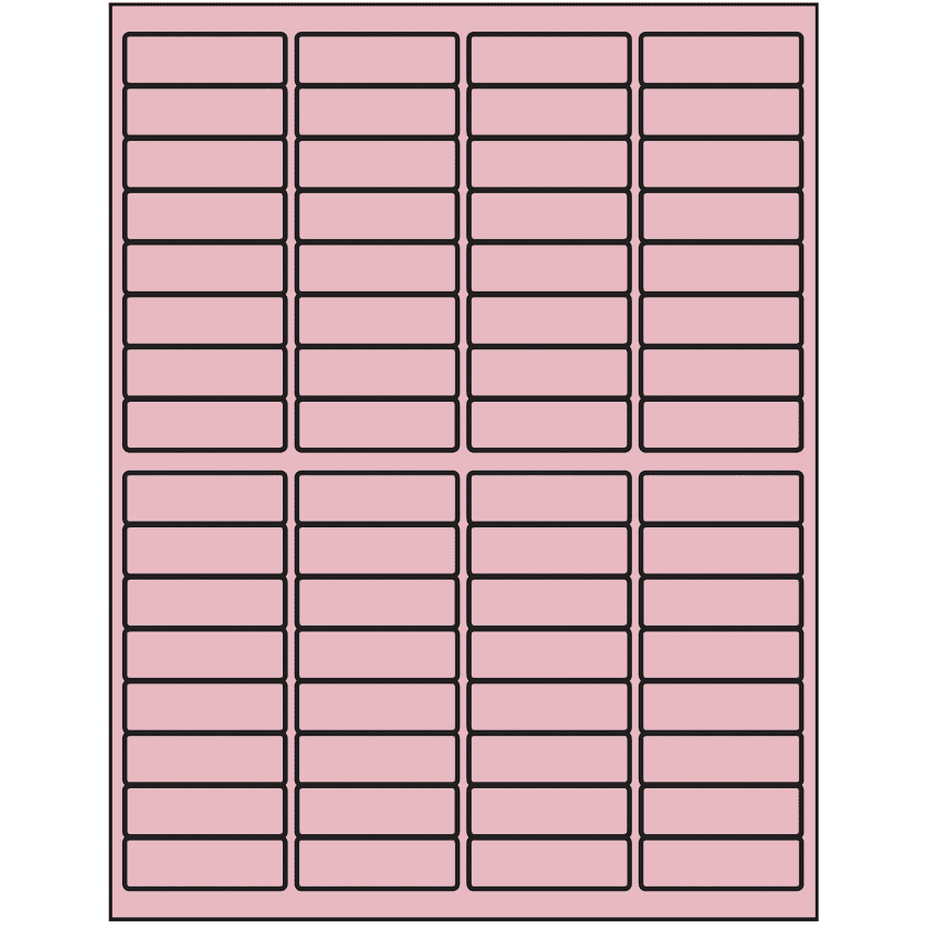 1.9375" x 0.625" Pastel Pink Rectangular Sheet Labels