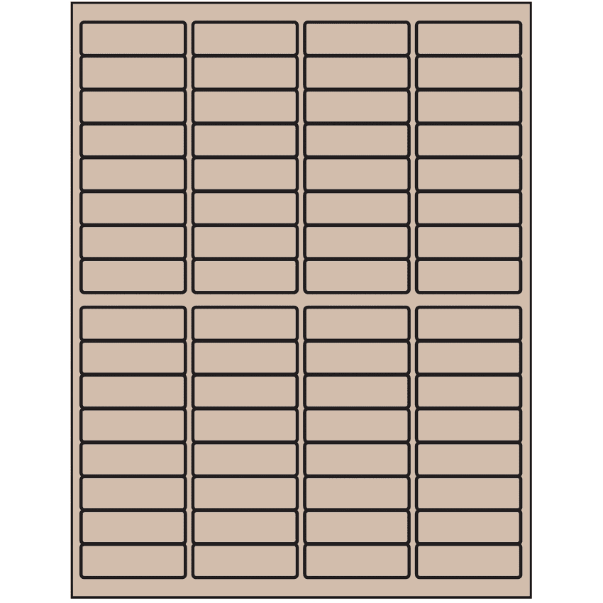 1.9375" x 0.625" Pastel Tan Rectangular Sheet Labels