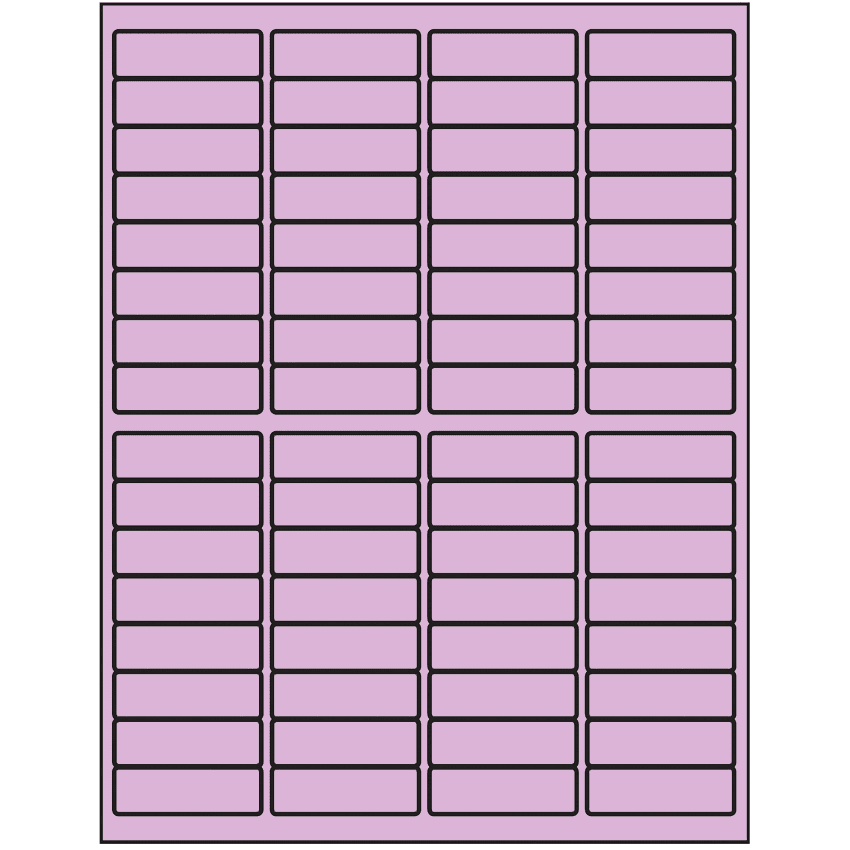 1.9375" x 0.625" Pastel Purple Rectangular Sheet Labels