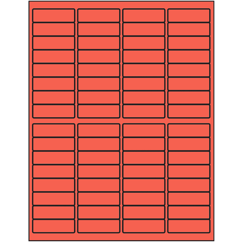 1.9375" x 0.625" Red Rectangular Sheet Labels