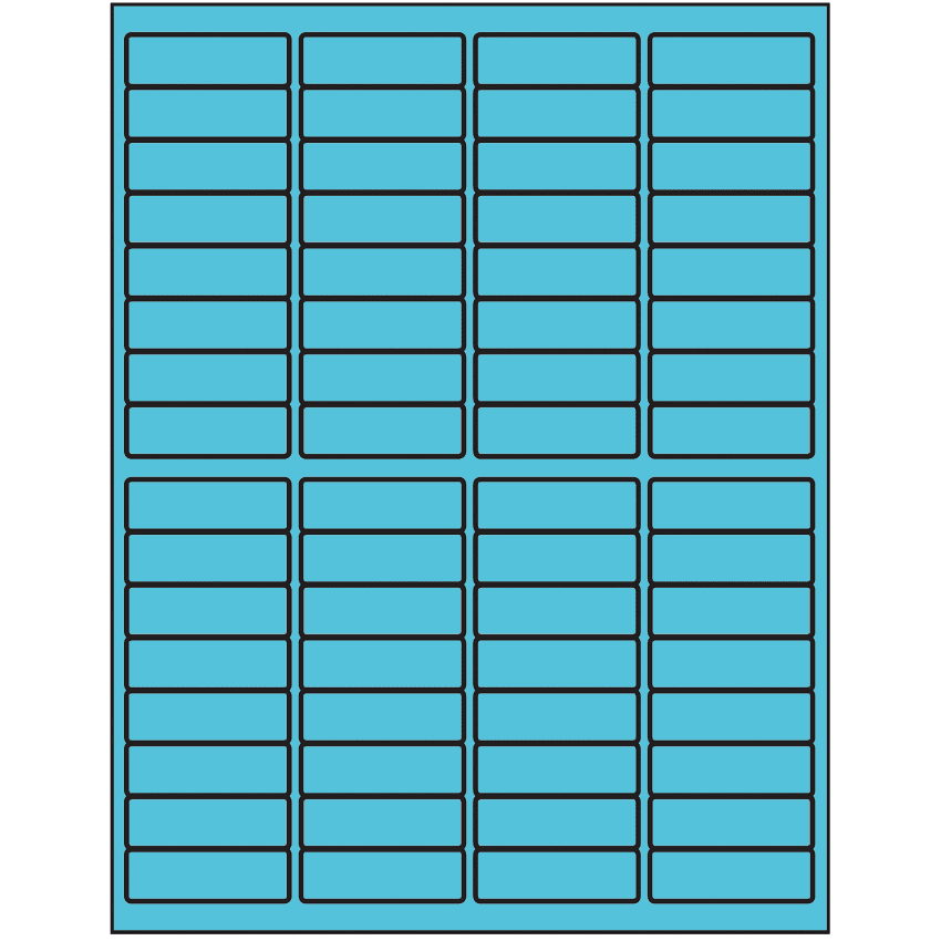 1.9375" x 0.625" Turquoise Rectangular Sheet Labels