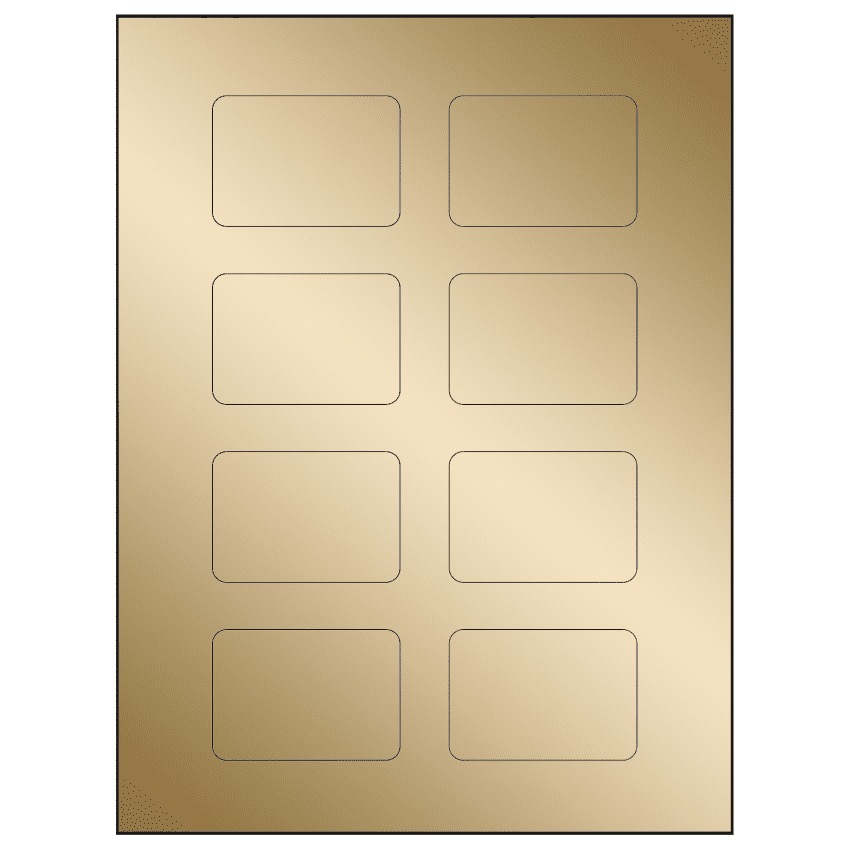 2.6" x 1.77" Gold Foil Rectangular Sheet Labels