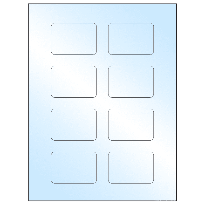 2.6" x 1.77" White Premium High Gloss Rectangular Sheet Labels
