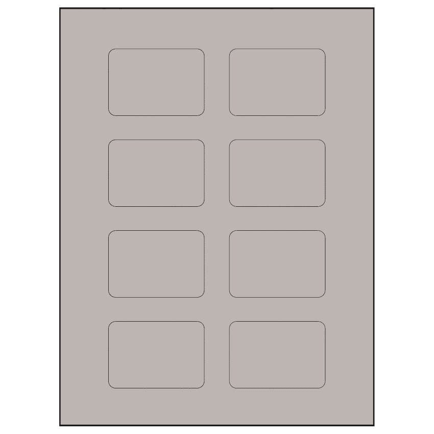 2.6" x 1.77" Gray Rectangular Sheet Labels