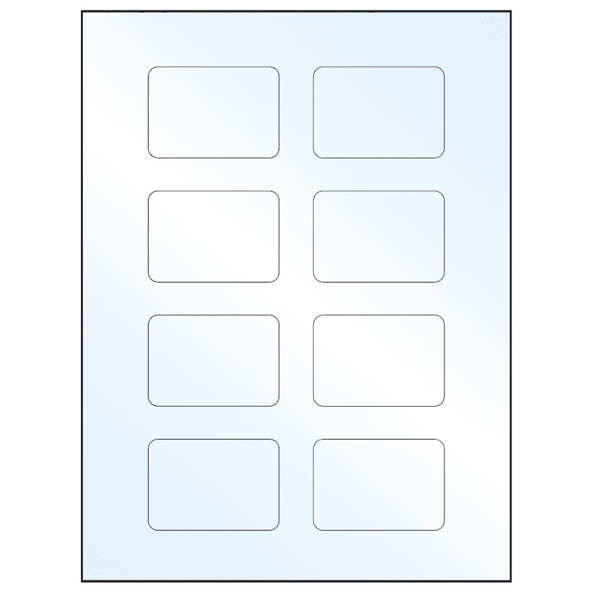 2.6" x 1.77" White Mid Gloss Rectangular Sheet Labels