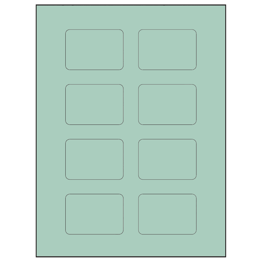 2.6" x 1.77" Pastel Green Rectangular Sheet Labels
