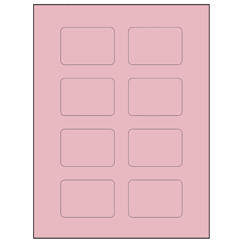 2.6" x 1.77" Pastel Pink Rectangular Sheet Labels