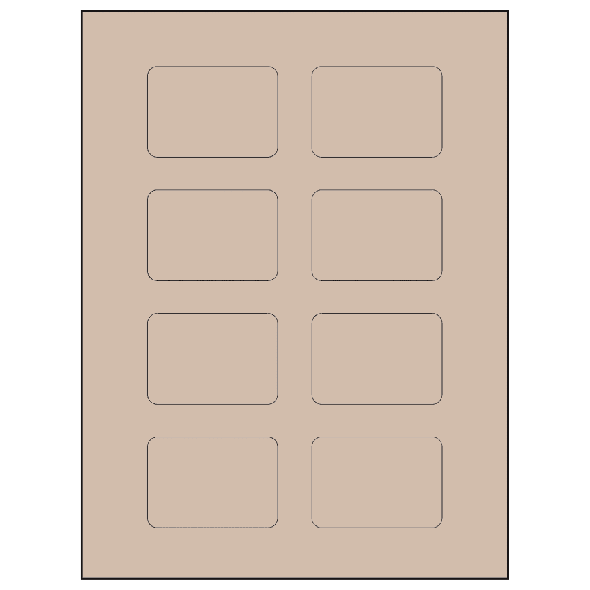2.6" x 1.77" Pastel Tan Rectangular Sheet Labels