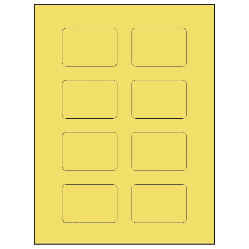 2.6" x 1.77" Pastel Yellow Rectangular Sheet Labels