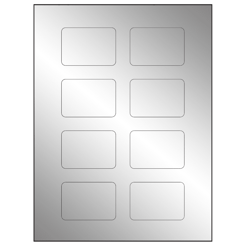 2.6" x 1.77" Silver Foil Rectangular Sheet Labels