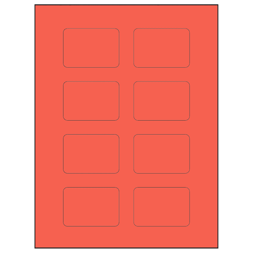 2.6" x 1.77" Red Rectangular Sheet Labels