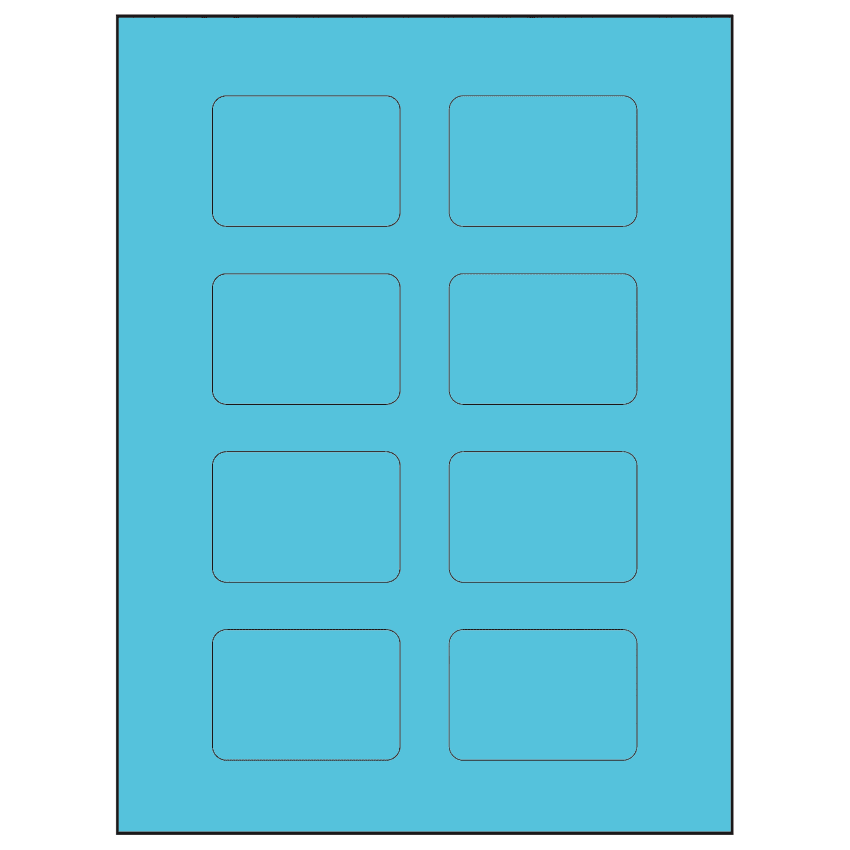2.6" x 1.77" Turquoise Rectangular Sheet Labels