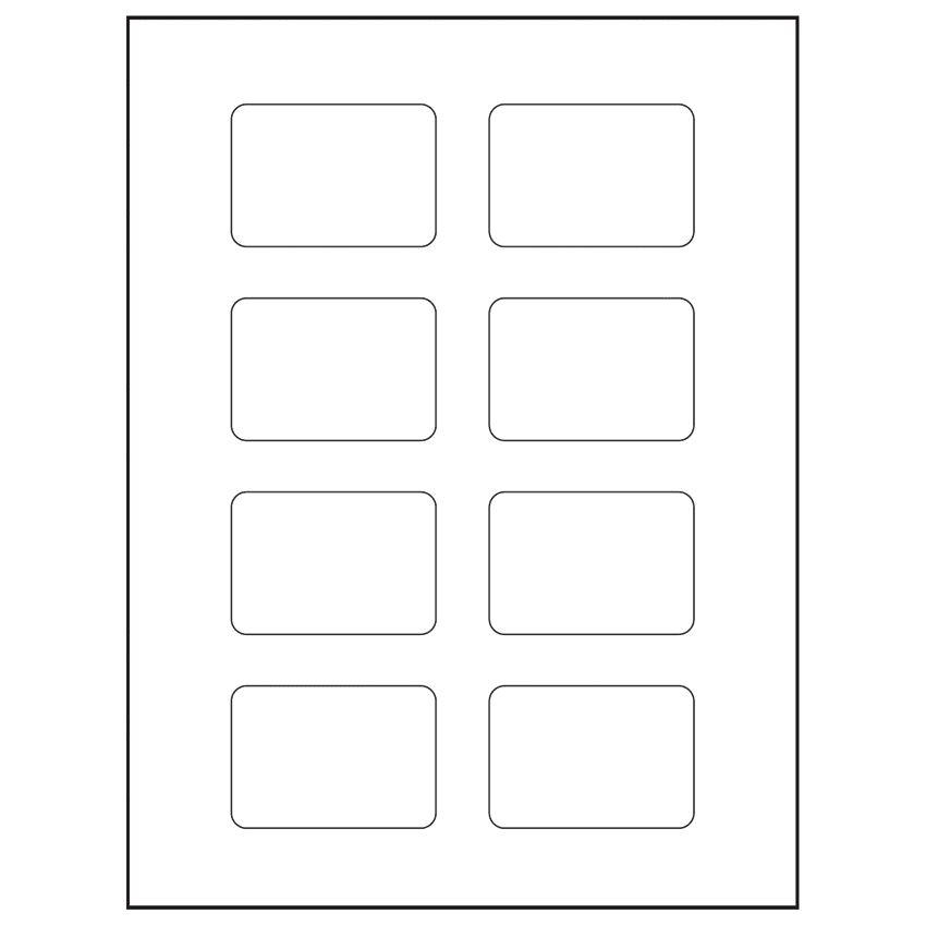 2.6" x 1.77" White Vinyl Drum Rectangular Sheet Labels