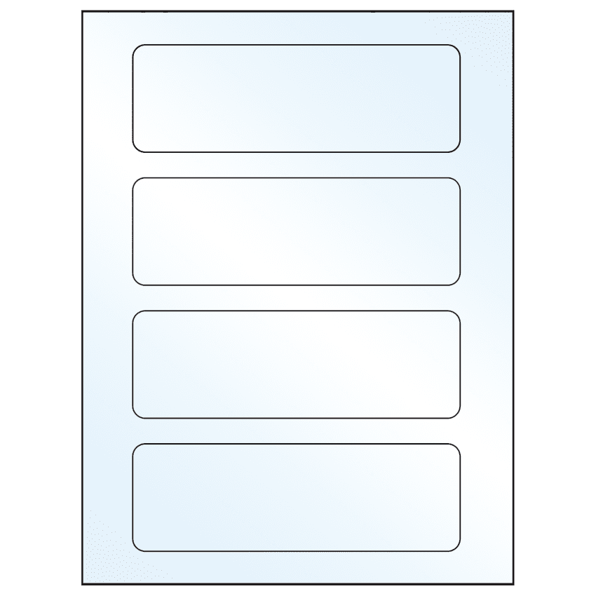 6.5" x 2.0875" Crystal Clear Rectangular Sheet Labels
