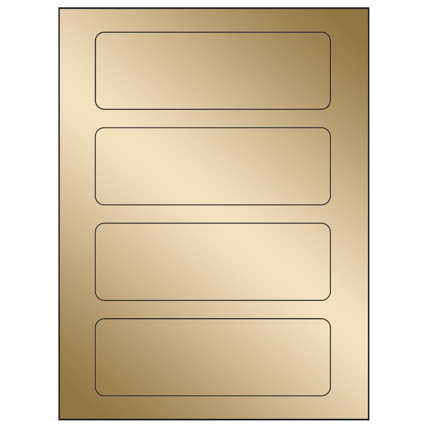 6.5" x 2.0875" Gold Foil Rectangular Sheet Labels