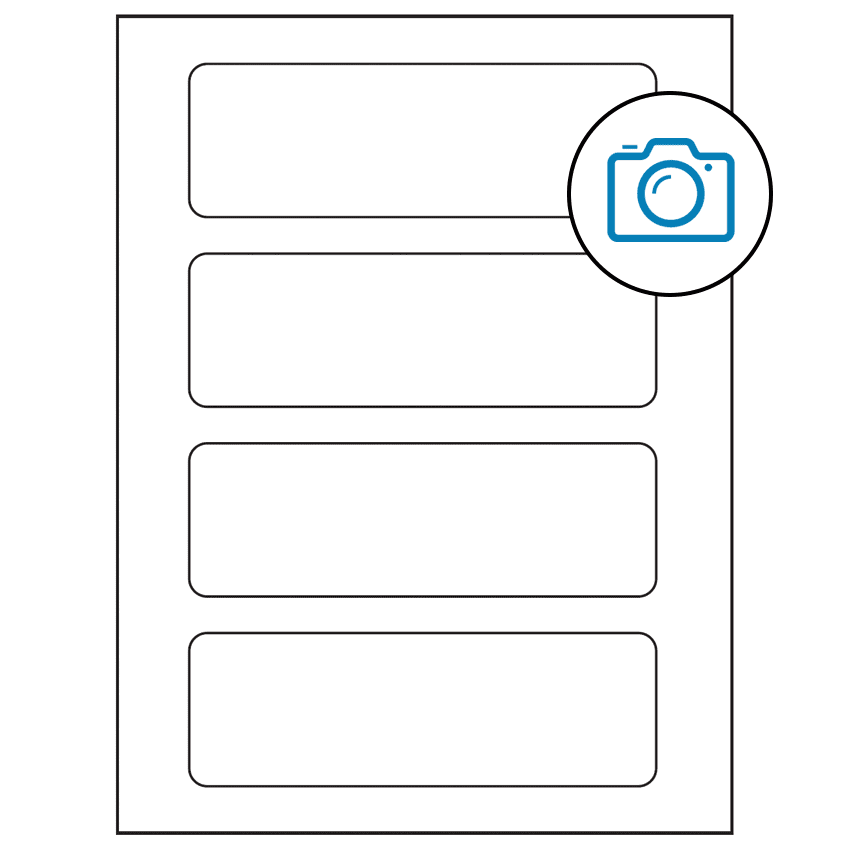 6.5" x 2.0875" Photo Gloss Rectangular Sheet Labels