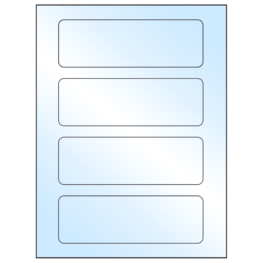 6.5" x 2.0875" White Premium High Gloss Rectangular Sheet Labels