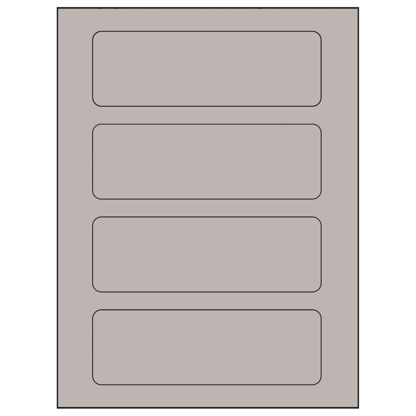 6.5" x 2.0875" Gray Rectangular Sheet Labels
