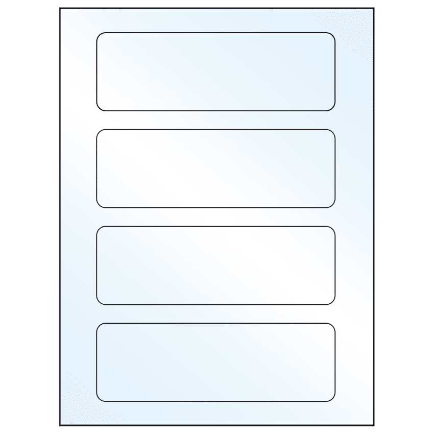 6.5" x 2.0875" White Mid Gloss Rectangular Sheet Labels