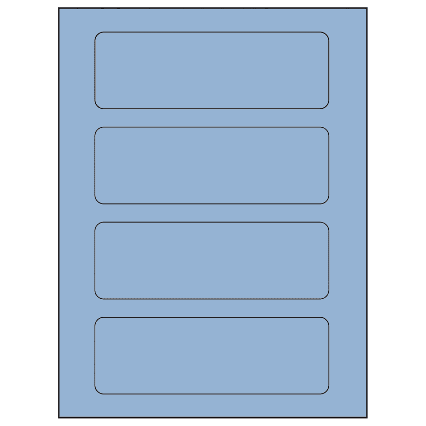 6.5" x 2.0875" Pastel Blue Rectangular Sheet Labels