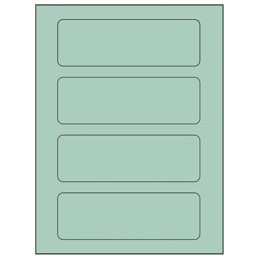 6.5" x 2.0875" Pastel Green Rectangular Sheet Labels