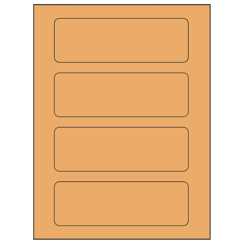 6.5" x 2.0875" Pastel Orange Rectangular Sheet Labels