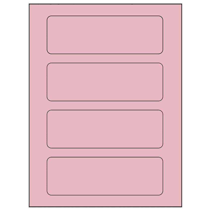 6.5" x 2.0875" Pastel Pink Rectangular Sheet Labels