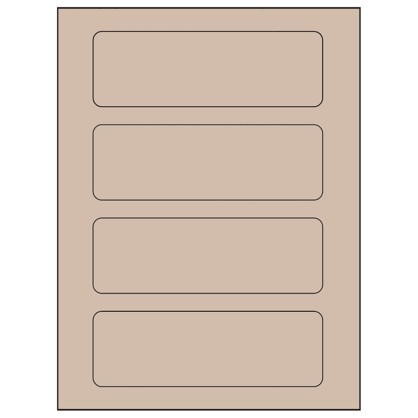 6.5" x 2.0875" Pastel Tan Rectangular Sheet Labels