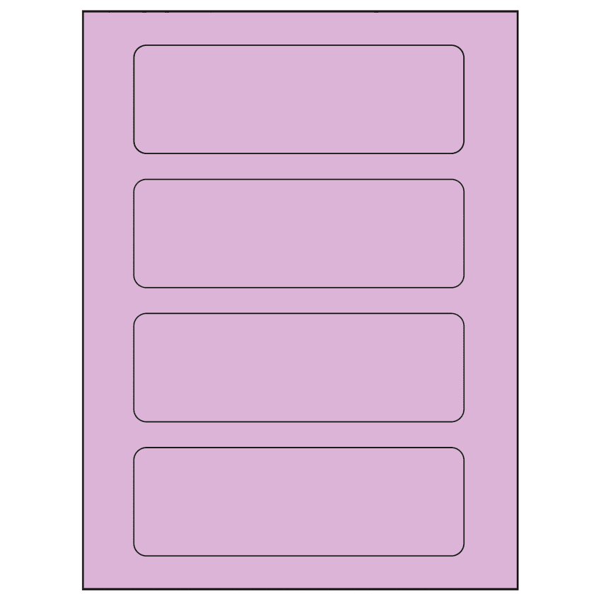6.5" x 2.0875" Pastel Purple Rectangular Sheet Labels