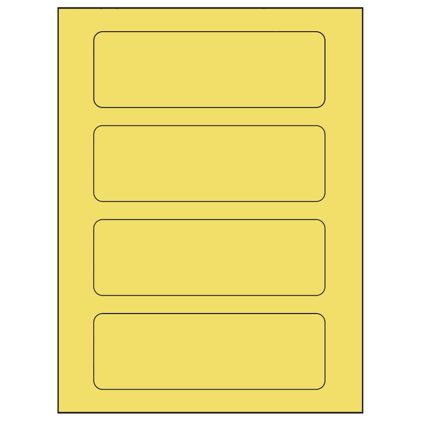 6.5" x 2.0875" Pastel Yellow Rectangular Sheet Labels