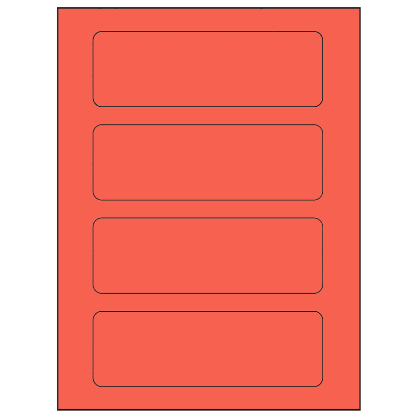 6.5" x 2.0875" Red Rectangular Sheet Labels