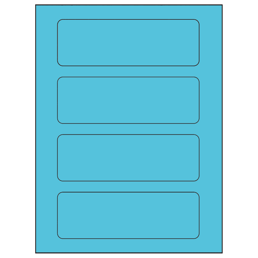 6.5" x 2.0875" Turquoise Rectangular Sheet Labels